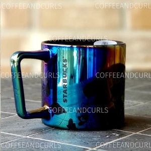 Starbucks Black Oil Slick Ceramic Cup Rose Detsil Fall 2020 14 ounce